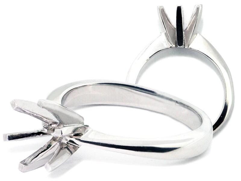 Platinum cathedral solitaire engagement Ring Washington Diamond